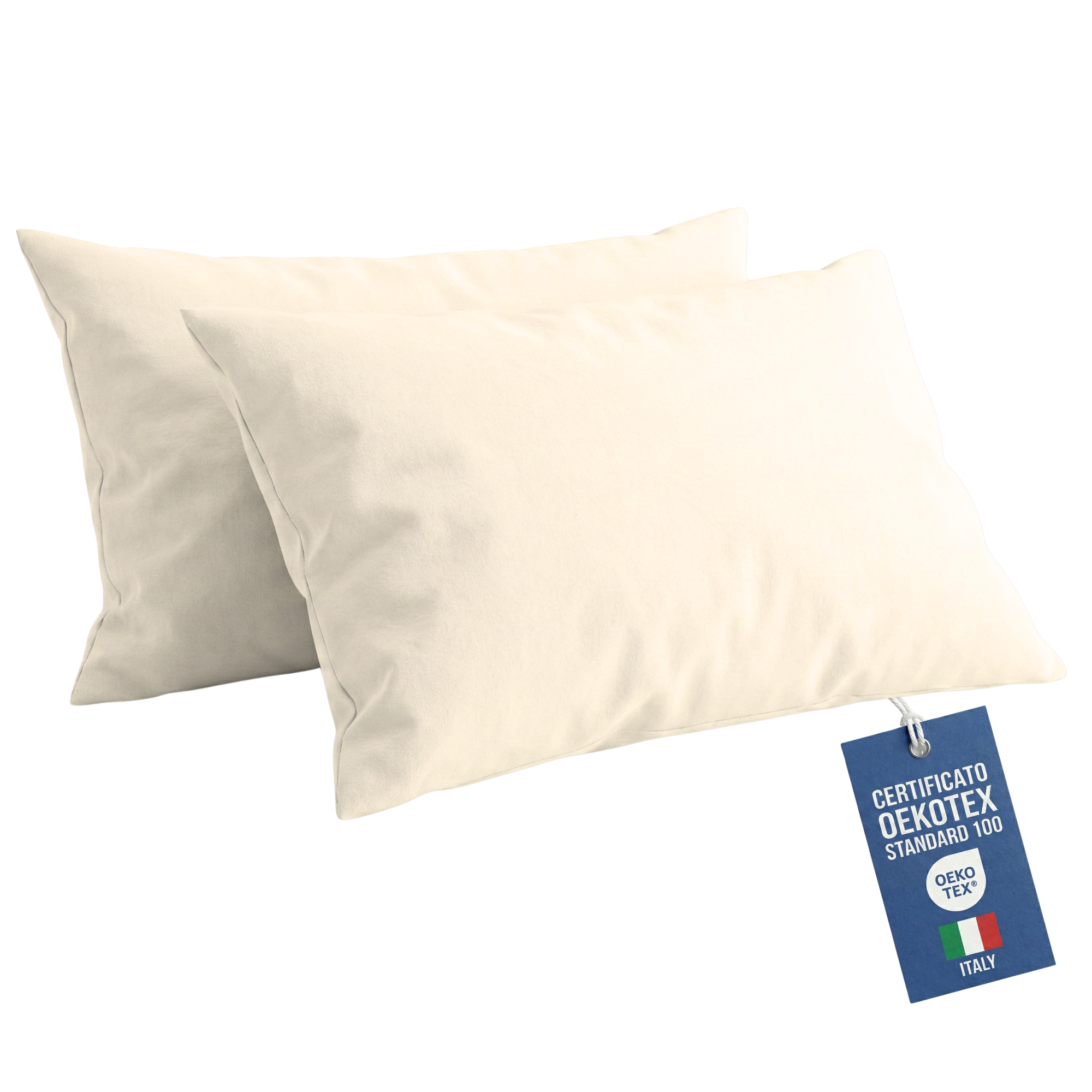Federe Cuscino Letto 50x80 Copricuscino Letto, Coppia Federa Antiacaro ed Anallergica per Cuscini Standard, Made in Italy